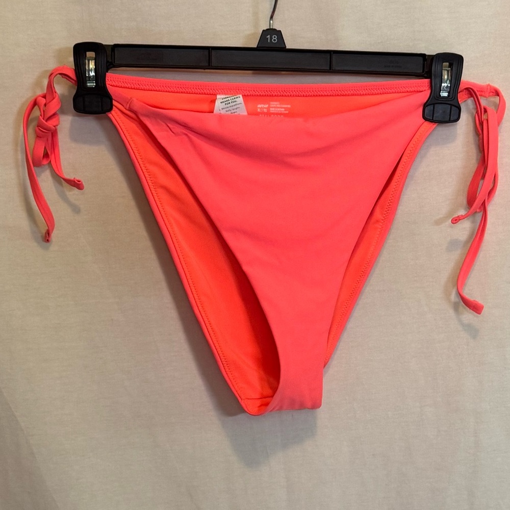 AA-408 Aerie NWT Cheekiest Side‎ Tie Pink Lined Summer Swim Bikini Bottoms Sz XL